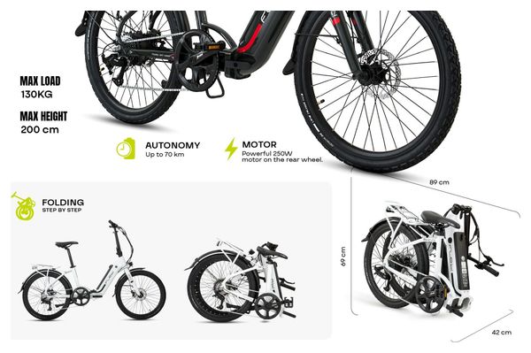 Vélo Electrique Pliant Flebi Swan 24  Grey raptor