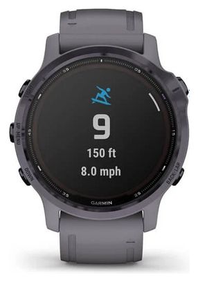 Montre GPS Garmin fenix 6S - Pro Solar Edition Améthyste avec Bracelet Silicone Schiste