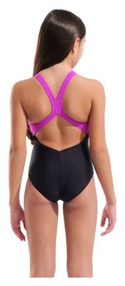 Arena Pinwheel Black/Purple Girls' Swimsuit