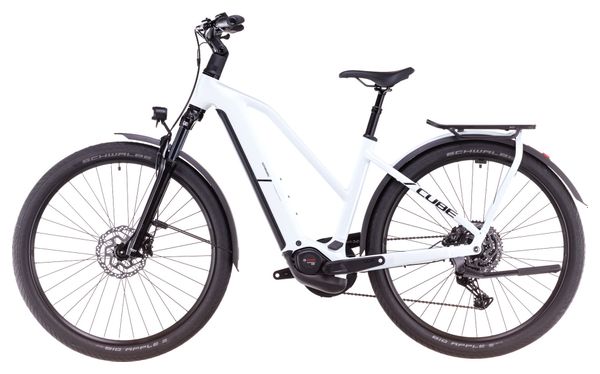 VTC Électrique Cube Kathmandu Hybrid One 800 Trapeze Shimano Cues 10V 800 Wh 700 mm Blanc Bleu Polar 2025