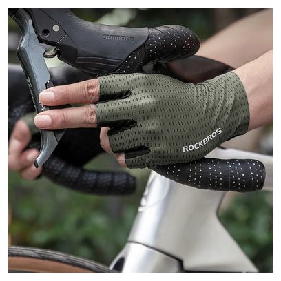 Gants de cyclisme courts respirants Rockbros - Vert