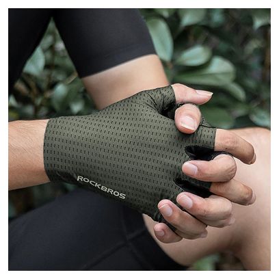 Gants de cyclisme courts respirants Rockbros - Vert