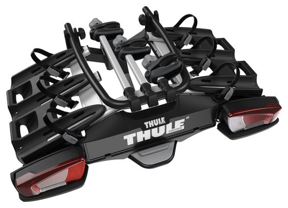 Thule VeloCompact Towbar Bike Rack 13 Pin - 3 bicicletas (compatible con bicicletas eléctricas) gris negro