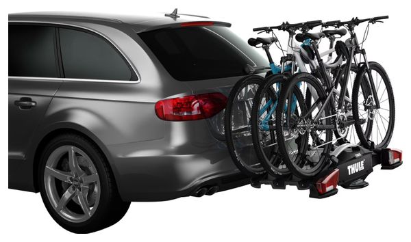 Thule VeloCompact Towbar Bike Rack 13 Pin - 3 bicicletas (compatible con bicicletas eléctricas) gris negro