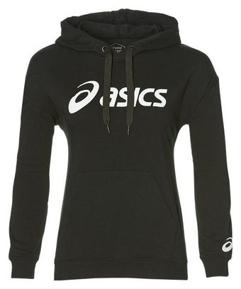 Felpa con cappuccio nera da donna Asics Big Logo