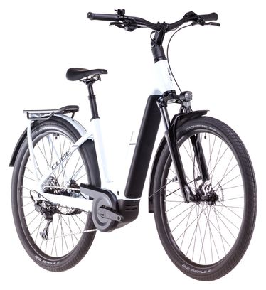 VTC Électrique Cube Kathmandu Hybrid One 800 Easy Entry Shimano Cues 10V 800 Wh 700 mm Blanc Bleu Polar 2025