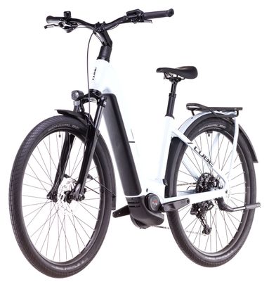 VTC Électrique Cube Kathmandu Hybrid One 800 Easy Entry Shimano Cues 10V 800 Wh 700 mm Blanc Bleu Polar 2025