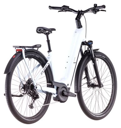 VTC Électrique Cube Kathmandu Hybrid One 800 Easy Entry Shimano Cues 10V 800 Wh 700 mm Blanc Bleu Polar 2025