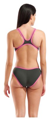 Maillot de Bain Arena One Big Logo Vert/Rose Femme