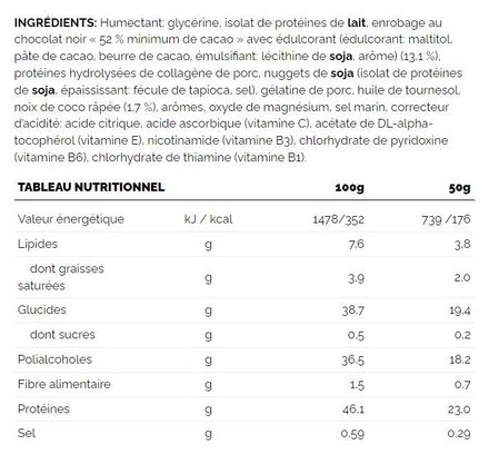 226ers Neo 46% Barretta Di Cioccolato Proteico Al Cocco 50g