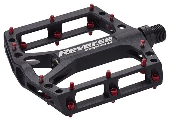 Reverse Black One Flat Pedals - Black Red