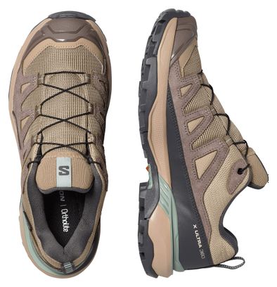 Salomon X Ultra 360 Leather GTX Hiking Shoes Brown/Beige Women's