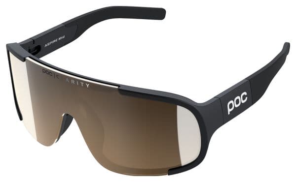 POC Aspire Mid Sunglasses Black - Clarity Trail Partly Sunny Silver Lenses