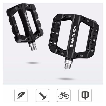 Pédales de vélo en fibre de nylon - Noir