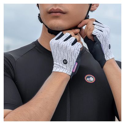 Gants de cyclisme VTT Rockbros - blanc et noir