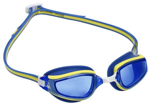 Aquasphere Fastlane Blue Yellow Swim Goggles - Blue Lenses