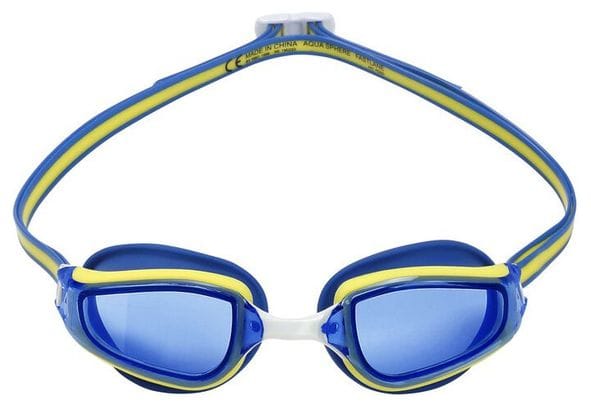 Aquasphere Fastlane Swim Goggles Blue Yellow - Blue Lenses