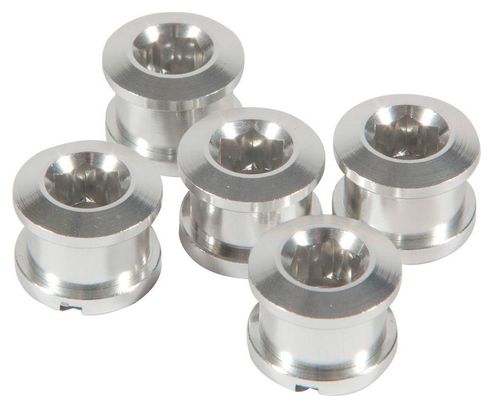 Set van 5 INSIGHT schroeven voor 8,5 x 4mm aluminium kroon Zilver