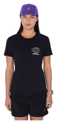 Maillot de manga corta Circle Athletic Run Mujer Negro