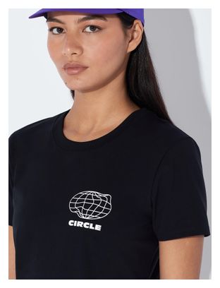 Maillot de manga corta Circle Athletic Run Mujer Negro