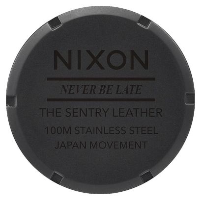 Montre Nixon Sentry Noir Matte / Or / Bracelet Cuir 