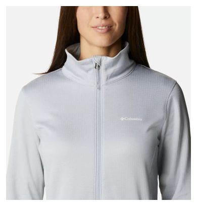 Columbia Park View Grid Forro polar cremallera completa gris mujer