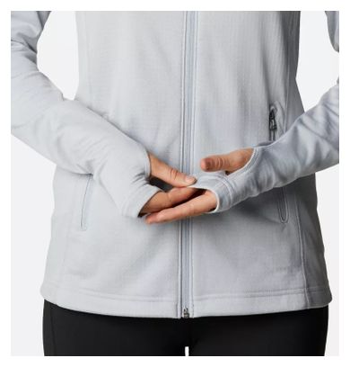 Columbia Park View Grid Forro polar cremallera completa gris mujer