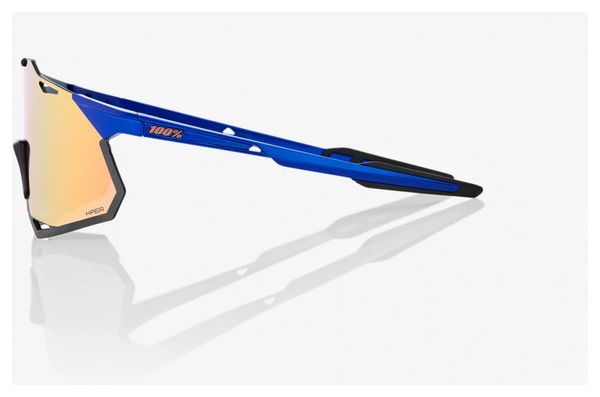 100% Hypercraft XS Brille Glänzendes Kobaltblau - Verspiegelte Kupfer Hiper Gläser