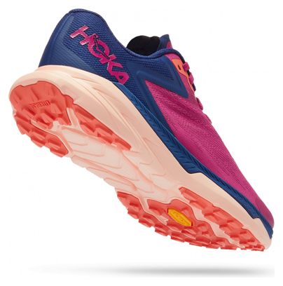 Women's Hoka Zinal Pink Blue Trail Running Shoes