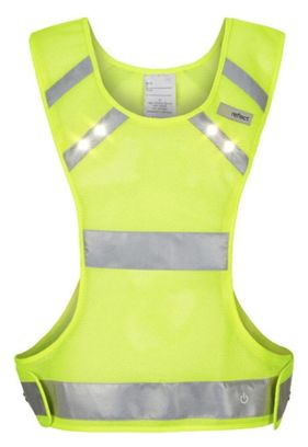 Gilet De Sécurité Jaune PRO 24 LEDs Blanches - Baudrier Fluo Haute Visibilité Avec USB