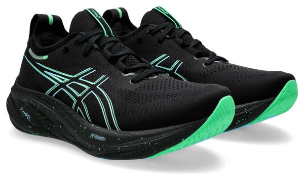 Chaussures Running Asics Gel-Nimbus 26 Noir/Vert/Bleu Homme