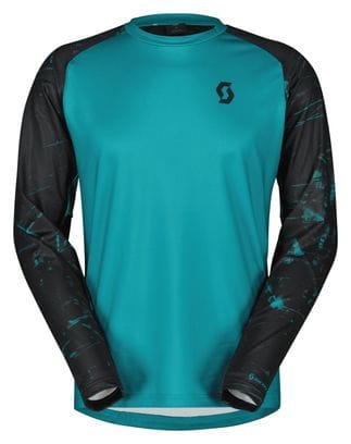 Heren Scott Trail Storm Trui met lange mouwen Turquoise/Zwart