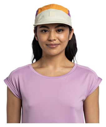 Buff 5 Panel Go Cap Wit/Oranje/Violet