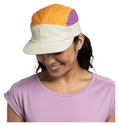 Buff 5 Panel Go Cap Wit/Oranje/Violet