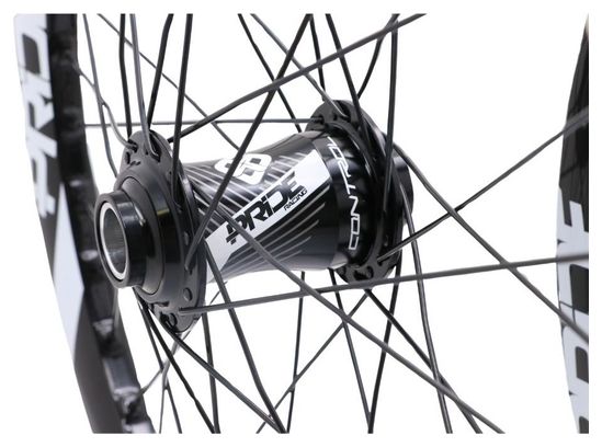 Paire de Roues Carbone Pro Pride Wave White Control V2 20/15mm Noir