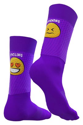 Chaussettes de Cyclisme Respirantes - Violet / Working vs Cycling