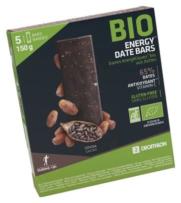 Barres énergétiques Bio Decathlon Nutrition Dattes Cacao 5x30g
