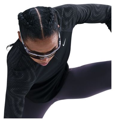 Top 1/4 di zip Nike Tempo Flash nero da donna