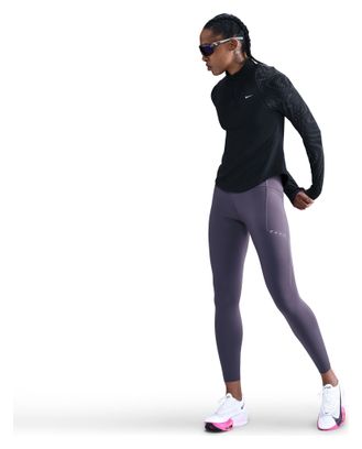 Top 1/4 di zip Nike Tempo Flash nero da donna