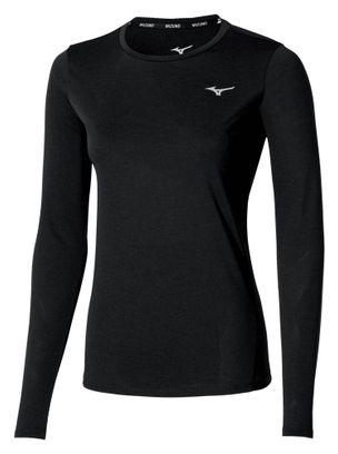 Dames Mizuno Core Impulse Lange Mouw Jersey Zwart