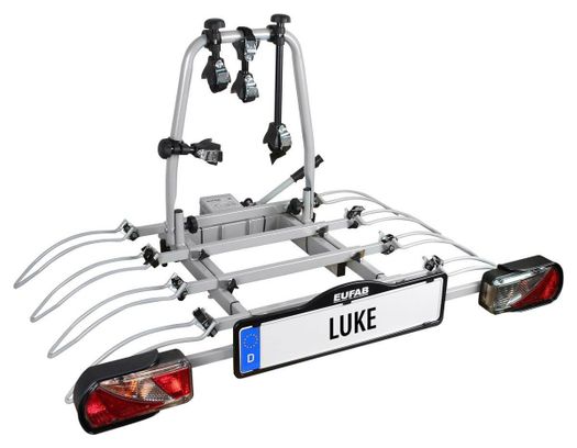 Eufab Luke Towbar Bike Rack 13 Pin - 4 Bikes (E-Bikes Compatible) Silver