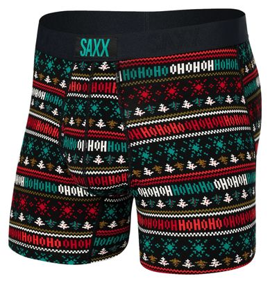 Boxer Saxx Ultra Soft Brief Fly Holiday Sweater Black