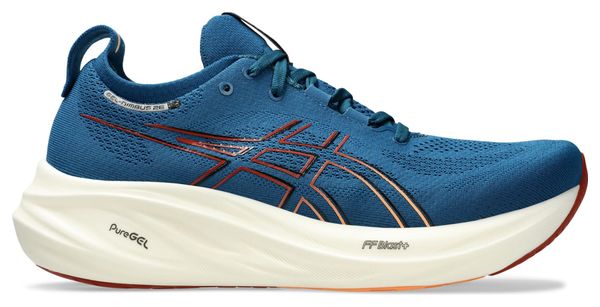 Chaussures Running Asics Gel Nimbus 26 Bleu Orange Homme