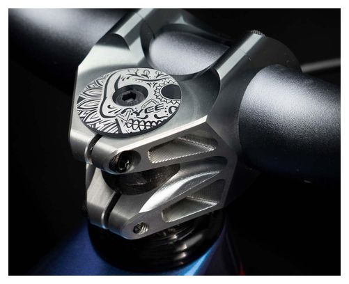 Bouchon de potence en alliage d'aluminium ultra-léger - Blanc à motifs skull