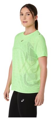 Camiseta de manga corta Asics Metarun verde para mujer