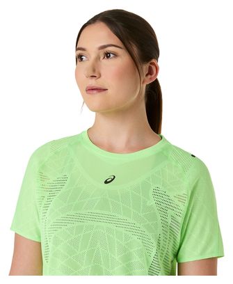 Camiseta de manga corta Asics Metarun verde para mujer