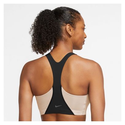 Reggiseno sportivo Nike Yoga Dri-Fit Swoosh da donna nero bianco