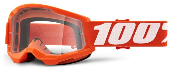 100% STRATA 2 Kids Goggle | Orange | Clear Lenses