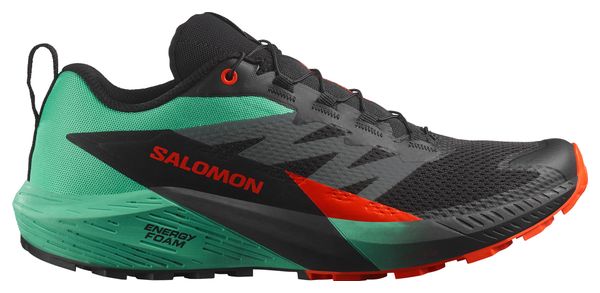 Chaussures de Trail Salomon Sense Ride 5 Noir/Vert/Rouge