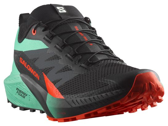 Salomon Sense Ride 5 Trailschoenen Zwart/Groen/Rood